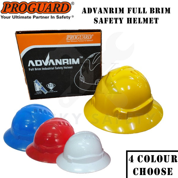 PROGUARD ADVANRIM FULL BRIM INDUSTRIAL SAFETY HELMET - TOPI KESELAMATAN - HEAD PROTECTIVE READY STOCK